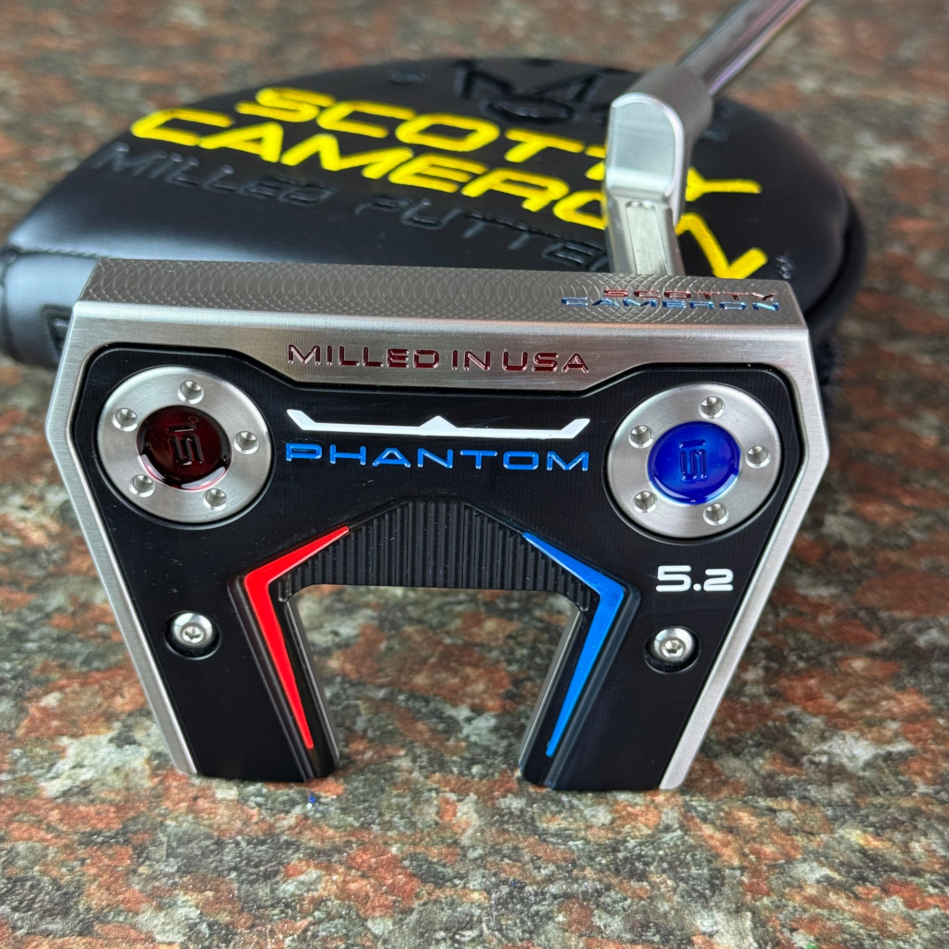 2025 Phantom 5.2 Putter, Red, White & Blue Paint, 34"/360g with Headcover