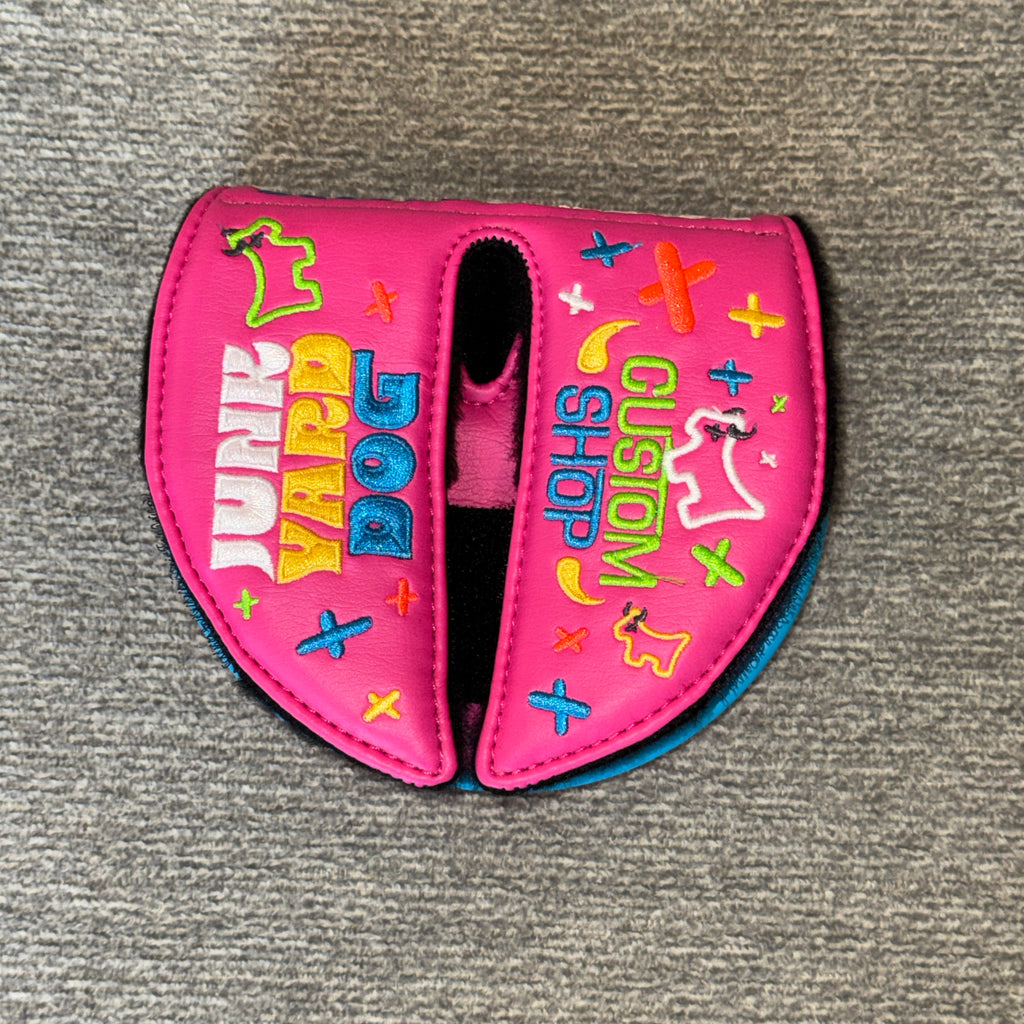 Custom Shop Pink Junk Yard Dog Mid-Round Straight Shaft Putter Headcover