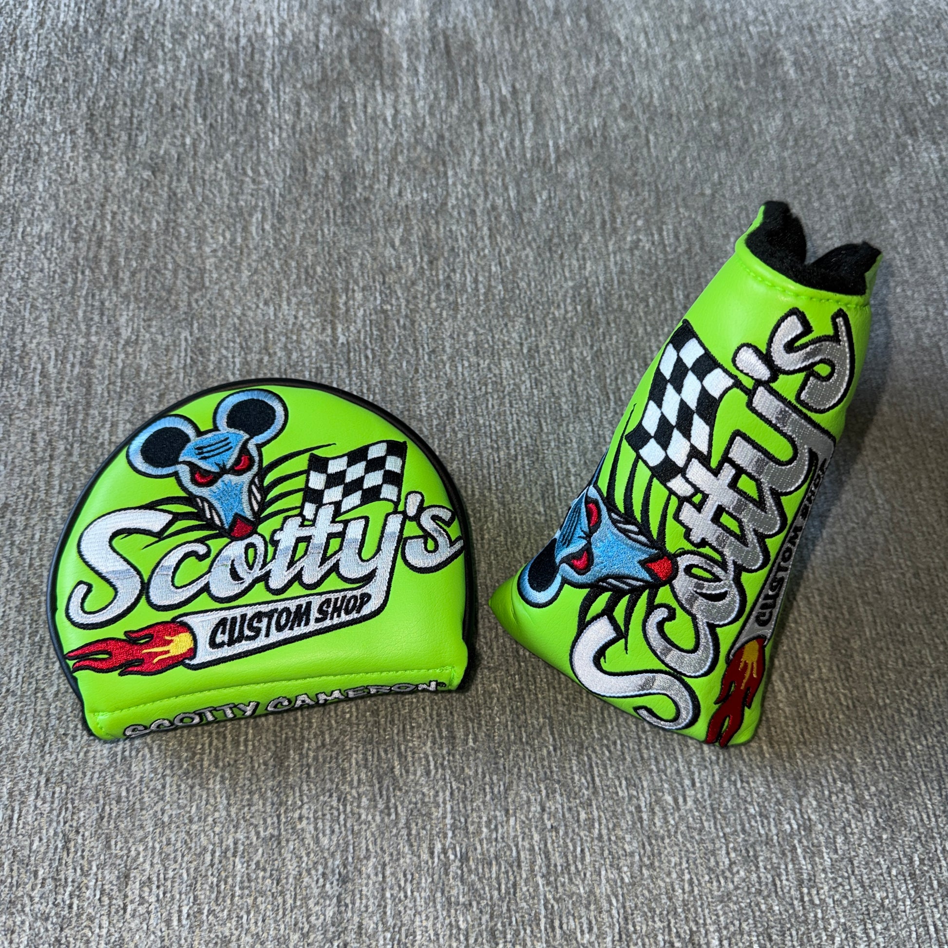 Custom Shop Dirty Rat Lime Mid-Mallet & Mid-Round Putter Headcovers
